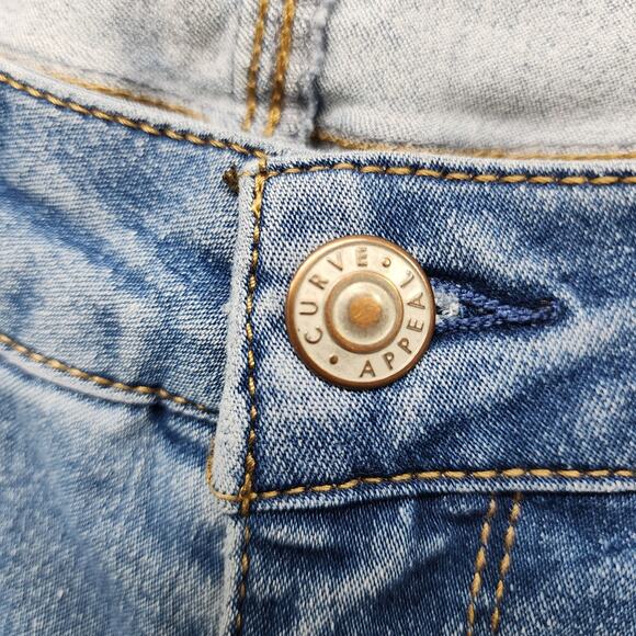 Curve Appeal Jeans Womens 6/28 Blue High Rise Essential Skinny Stretch Denim - Picture 2 of 14